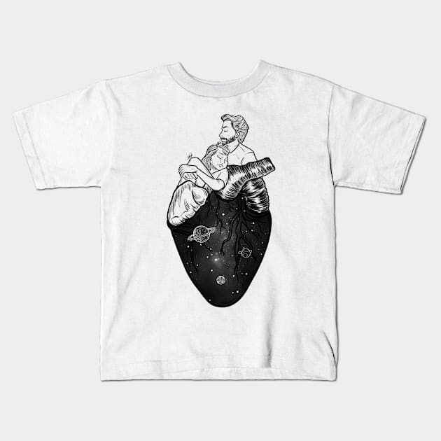 Hearted together Kids T-Shirt by Muhammedsalah